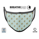 The Micro Daisy and Mint Polka Dot Pattern - Made in USA Mouth Cover Unisex Anti-Dust Cotton Blend Reusable & Washable Face Mask with Adjustable Sizing for Adult or Child