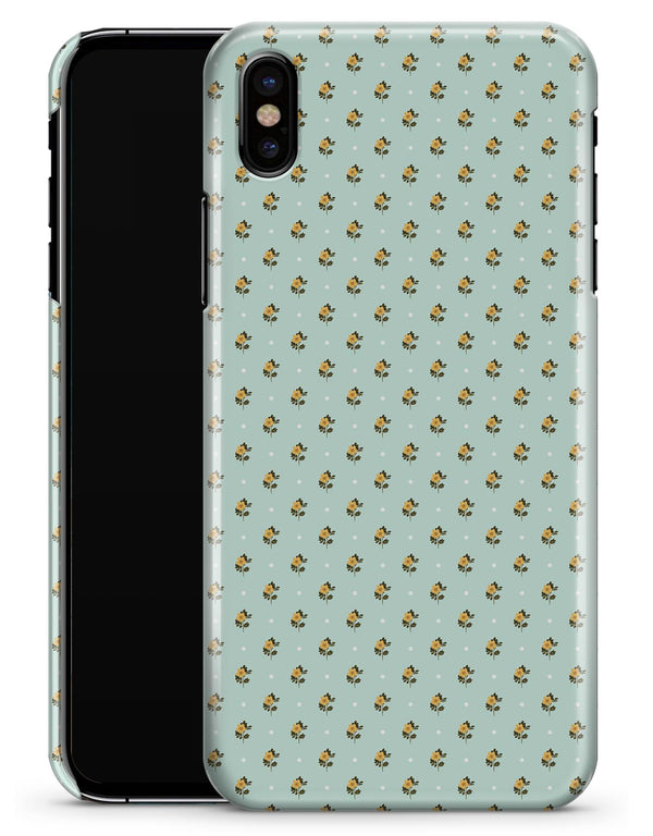 The Micro Daisy and Mint Polka Dot Pattern - iPhone X Clipit Case