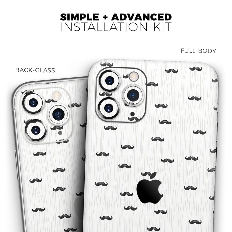 The Micro Mustache Pattern  // Skin-Kit compatible with the Apple iPhone 14, 13, 12, 12 Pro Max, 12 Mini, 11 Pro, SE, X/XS + (All iPhones Available)