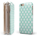 The Mint Green Decorative Pattern iPhone 6/6s or 6/6s Plus 2-Piece Hybrid INK-Fuzed Case