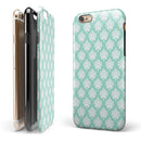 The Mint Green Decorative Pattern iPhone 6/6s or 6/6s Plus 2-Piece Hybrid INK-Fuzed Case