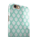 The Mint Green Decorative Pattern iPhone 6/6s or 6/6s Plus 2-Piece Hybrid INK-Fuzed Case