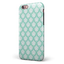 The Mint Green Decorative Pattern iPhone 6/6s or 6/6s Plus 2-Piece Hybrid INK-Fuzed Case