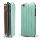 The Mint Green Wood Planks iPhone 6/6s or 6/6s Plus 2-Piece Hybrid INK-Fuzed Case