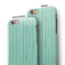 The Mint Green Wood Planks iPhone 6/6s or 6/6s Plus 2-Piece Hybrid INK-Fuzed Case