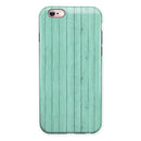 The Mint Green Wood Planks iPhone 6/6s or 6/6s Plus 2-Piece Hybrid INK-Fuzed Case