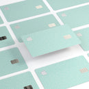 The Mint Happy, Love, Joy Teal Pattern - Premium Protective Decal Skin-Kit for the Apple Credit Card