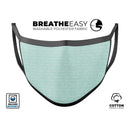 The Mint Happy, Love, Joy Teal Pattern - Made in USA Mouth Cover Unisex Anti-Dust Cotton Blend Reusable & Washable Face Mask with Adjustable Sizing for Adult or Child
