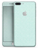 The Mint Happy, Love, Joy Teal Pattern - Skin-kit for the iPhone 8 or 8 Plus