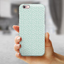 The Mint and White Micro Polka Dots iPhone 6/6s or 6/6s Plus 2-Piece Hybrid INK-Fuzed Case