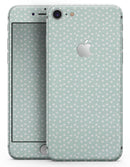 The Mint and White Micro Polka Dots - Skin-kit for the iPhone 8 or 8 Plus