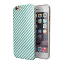 The Mint and White Vertical Stripes iPhone 6/6s or 6/6s Plus 2-Piece Hybrid INK-Fuzed Case