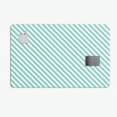 The Mint and White Vertical Stripes - Premium Protective Decal Skin-Kit for the Apple Credit Card