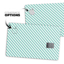 The Mint and White Vertical Stripes - Premium Protective Decal Skin-Kit for the Apple Credit Card