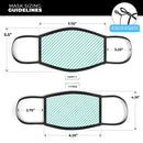 The Mint and White Vertical Stripes - Made in USA Mouth Cover Unisex Anti-Dust Cotton Blend Reusable & Washable Face Mask with Adjustable Sizing for Adult or Child