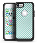The Mint and White Vertical Stripes - iPhone 7 or 7 Plus Commuter Case Skin Kit