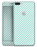 The Mint and White Vertical Stripes - Skin-kit for the iPhone 8 or 8 Plus