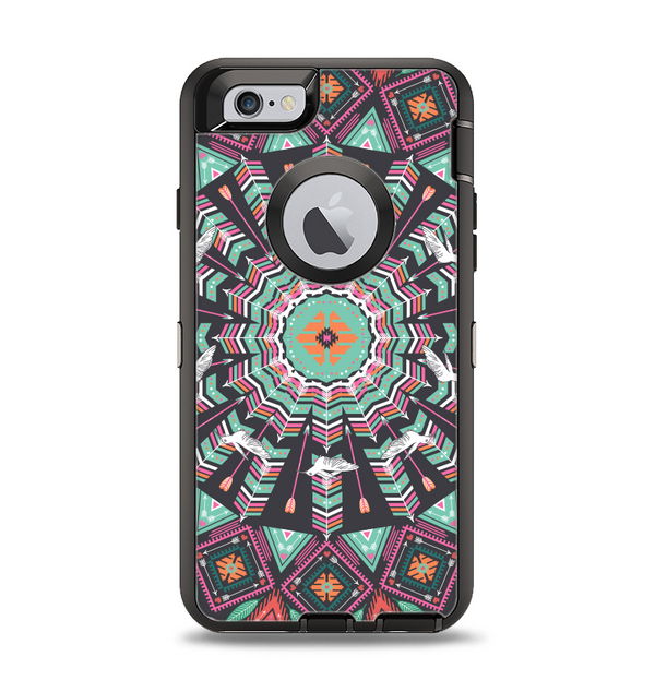 The Mirrored Coral and Colored Vector Aztec Pattern Apple iPhone 6 Otterbox Defender Case Skin Set