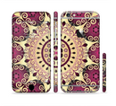 The Mirrored Gold & Purple Elegance Sectioned Skin Series for the Apple iPhone 6s Plus