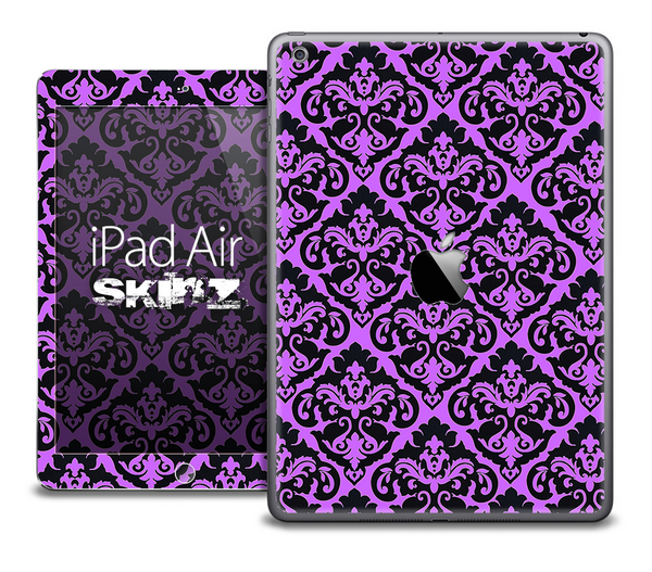 The Mirrored Purple and Black Pattern Skin for the iPad Air