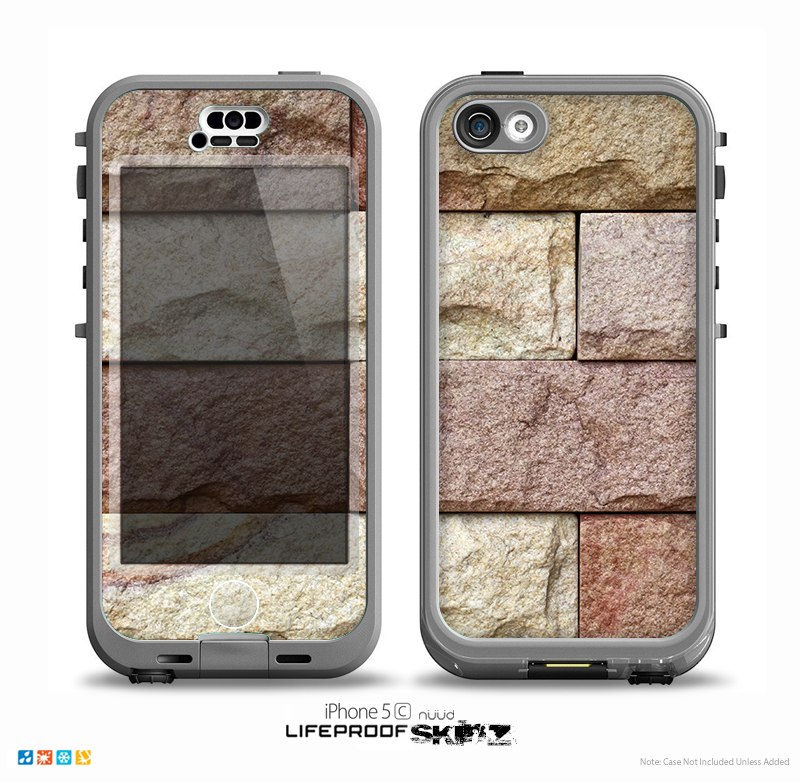 The Mixed Color Stone Wall V3 Skin for the iPhone 5c nüüd LifeProof Case