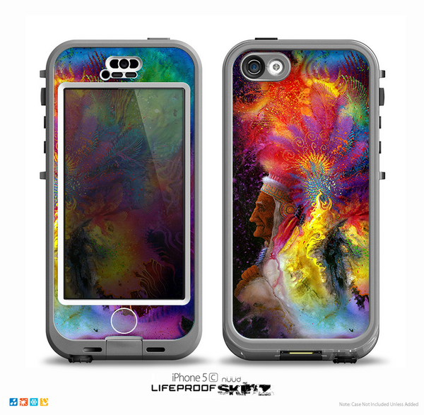 The Mixed Neon Paint Skin for the iPhone 5c nüüd LifeProof Case