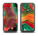 The Mixed Orange & Green Paint Apple iPhone 6/6s LifeProof Fre Case Skin Set