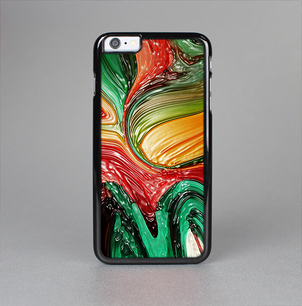 The Mixed Orange & Green Paint Skin-Sert Case for the Apple iPhone 6 Plus