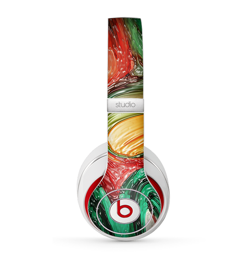 The Mixed Orange & Green Paint Skin for the Beats by Dre Studio (2013+ Version) Headphones