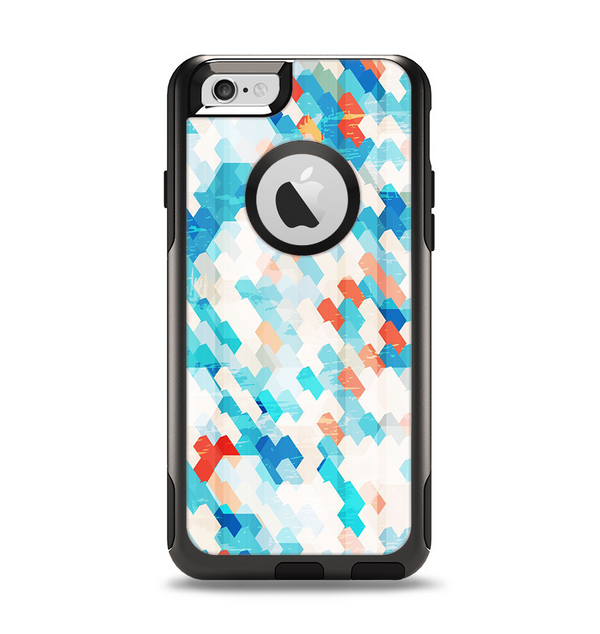 The Modern Abstract Blue Tiled Apple iPhone 6 Otterbox Commuter Case Skin Set