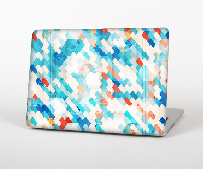 The Modern Abstract Blue Tiled Skin Set for the Apple MacBook Pro 15" with Retina Display