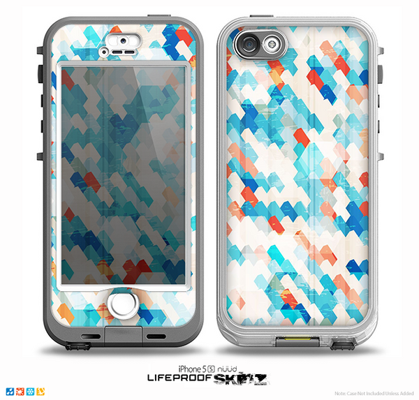 The Modern Abstract Blue Tiled Skin for the iPhone 5-5s NUUD LifeProof Case for the LifeProof Skin