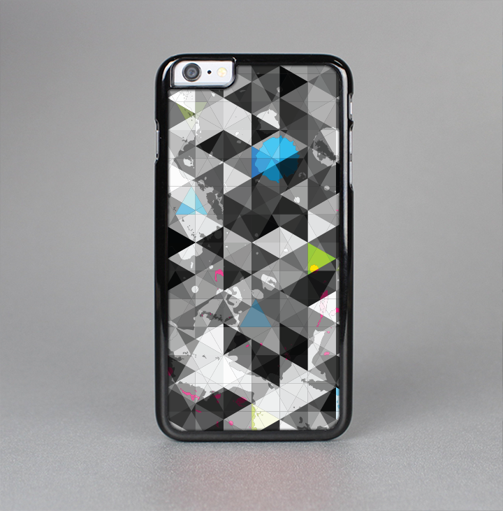 The Modern Black & White Abstract Tiled Design with Blue Accents Skin-Sert for the Apple iPhone 6 Skin-Sert Case