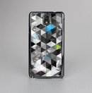 The Modern Black & White Abstract Tiled Design with Blue Accents Skin-Sert Case for the Samsung Galaxy Note 3