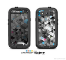 The Modern Black & White Abstract Tiled Design with Blue Accents Skin For The Samsung Galaxy S3 LifeProof Case