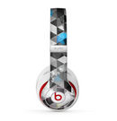 The Modern Black & White Abstract Tiled Design with Blue Accents Skin for the Beats by Dre Studio (2013+ Version) Headphones