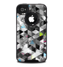 The Modern Black & White Abstract Tiled Design with Blue Accents Skin for the iPhone 4-4s OtterBox Commuter Case
