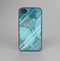 The Modern Blue Vintage Plaid Over Vector Butterflies Skin-Sert for the Apple iPhone 4-4s Skin-Sert Case