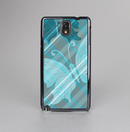 The Modern Blue Vintage Plaid Over Vector Butterflies Skin-Sert Case for the Samsung Galaxy Note 3