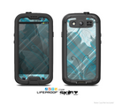The Modern Blue Vintage Plaid Over Vector Butterflies Skin For The Samsung Galaxy S3 LifeProof Case