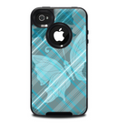 The Modern Blue Vintage Plaid Over Vector Butterflies Skin for the iPhone 4-4s OtterBox Commuter Case