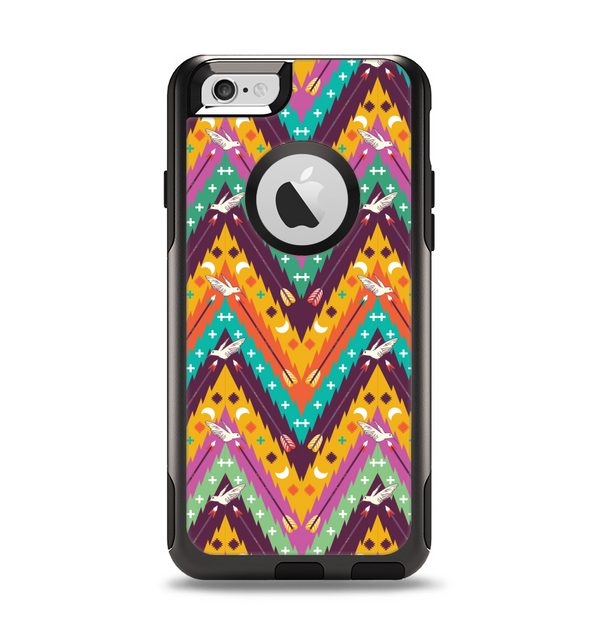 The Modern Colorful Abstract Chevron Design Apple iPhone 6 Otterbox Commuter Case Skin Set
