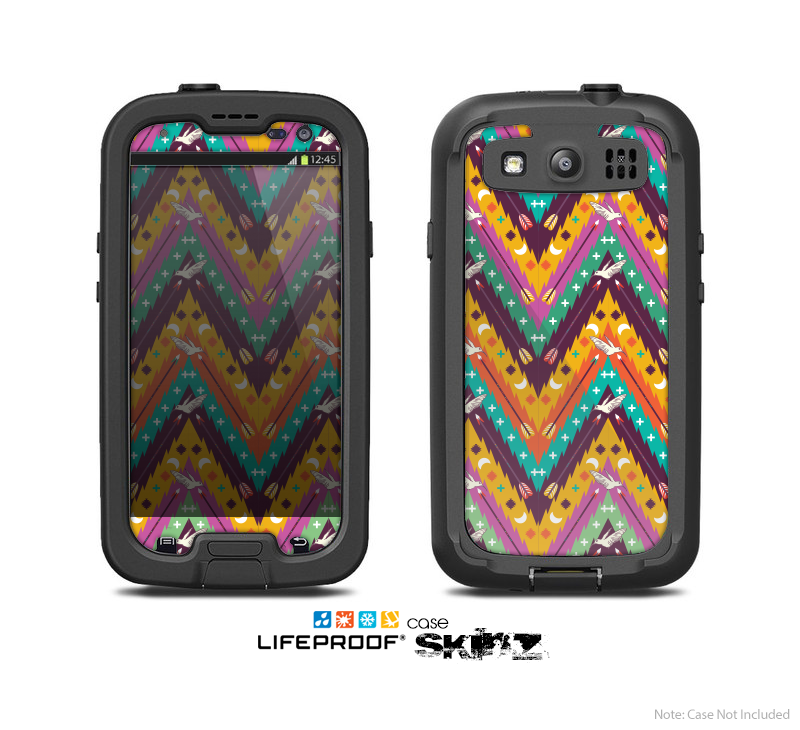The Modern Colorful Abstract Chevron Design Skin For The Samsung Galaxy S3 LifeProof Case