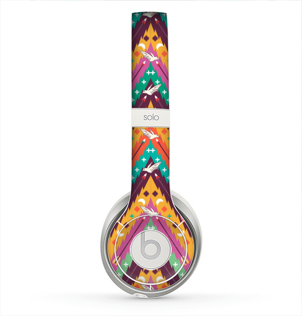 The Modern Colorful Abstract Chevron Design Skin for the Beats by Dre Solo 2 Headphones