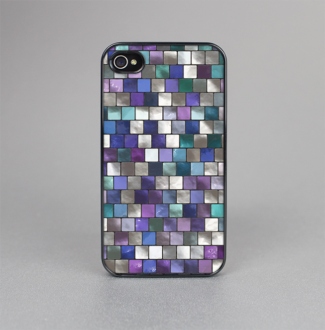 The Mosaic Purple and Green Vivid Tiles V4 Skin-Sert for the Apple iPhone 4-4s Skin-Sert Case