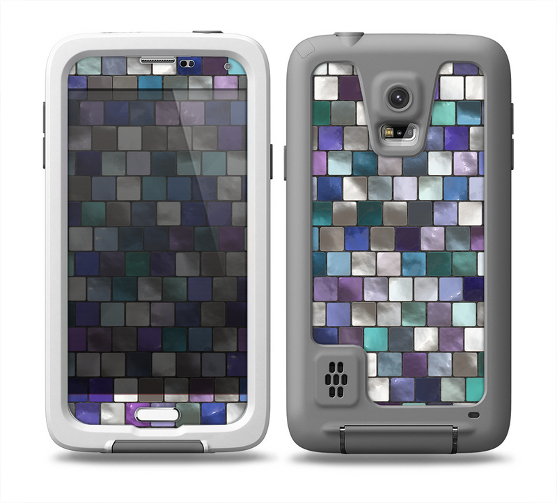 The Mosaic Purple and Green Vivid Tiles V4 Skin for the Samsung Galaxy S5 frē LifeProof Case