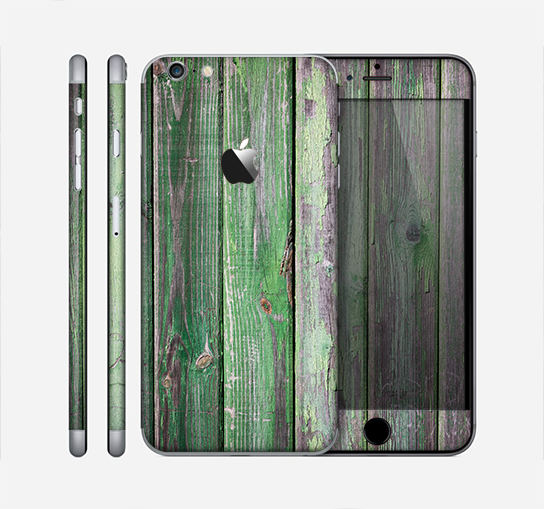 The Mossy Green Wooden Planks Skin for the Apple iPhone 6 Plus
