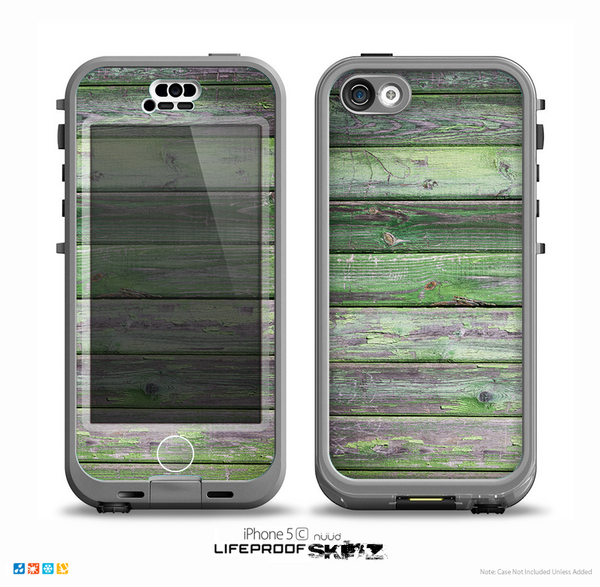 The Mossy Green Wooden Planks Skin for the iPhone 5c nüüd LifeProof Case