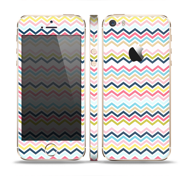 The Multi-Lined Chevron Color Pattern Skin Set for the Apple iPhone 5s