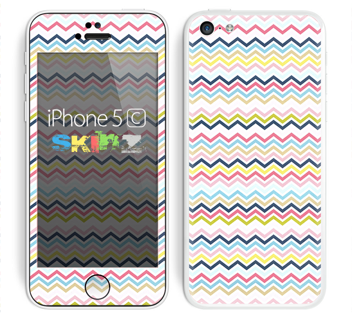 The Multi-Lined Chevron Color Pattern Skin for the Apple iPhone 5c